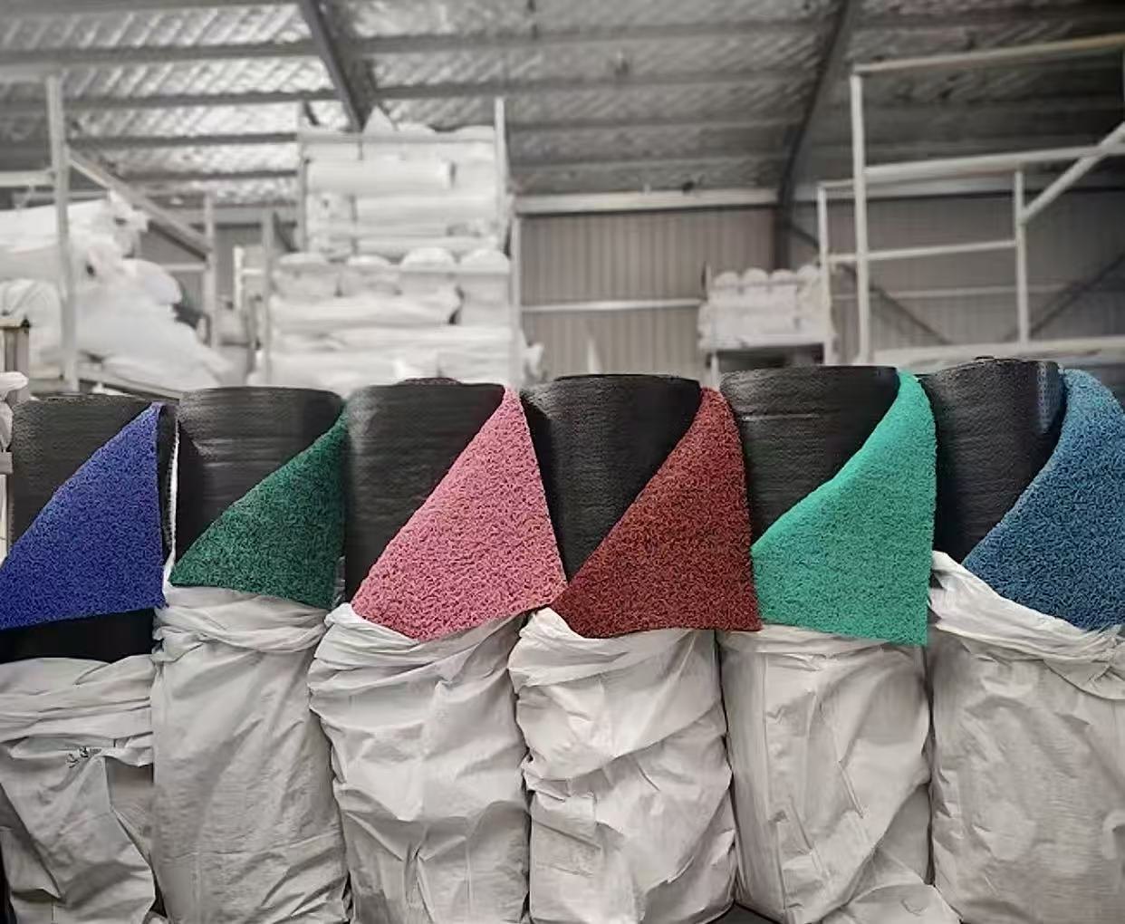PVC gold mining mat rolls in factory storage